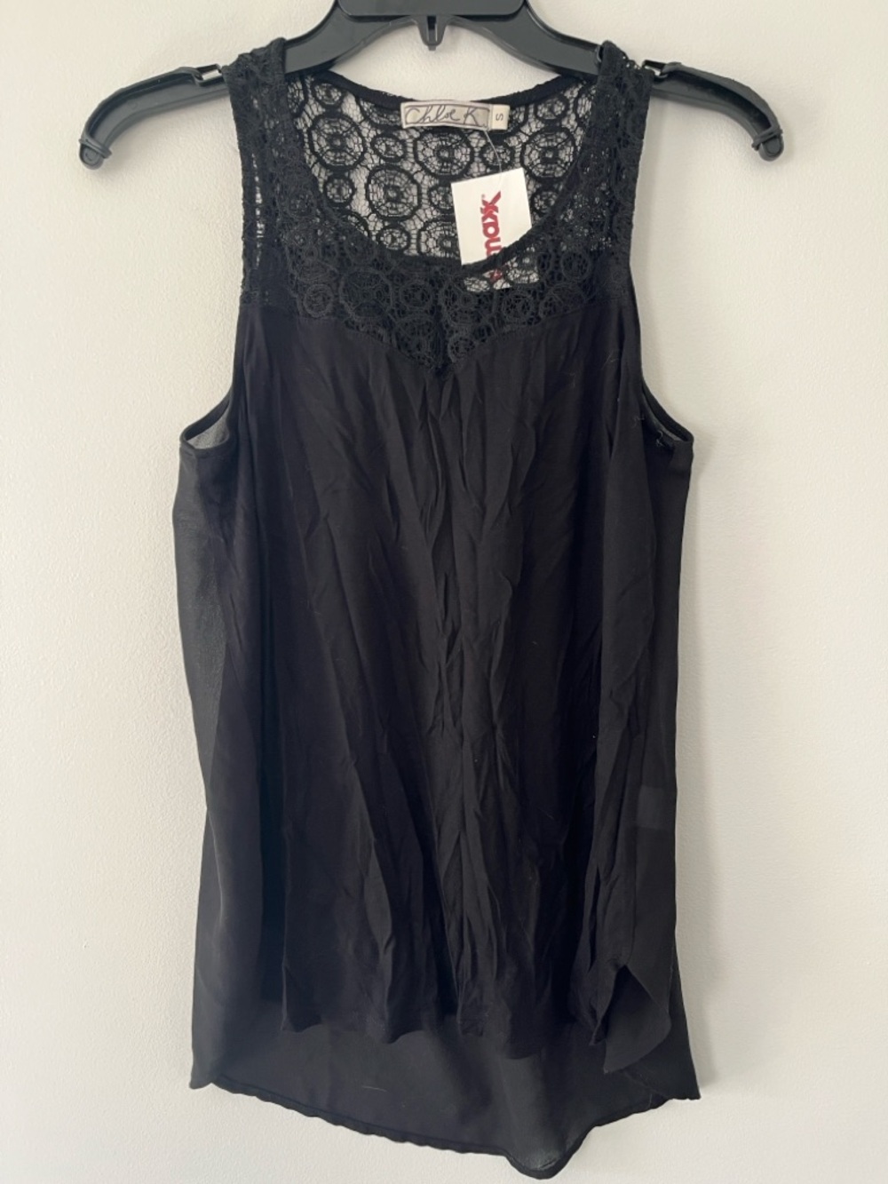 Chloe K Black Lace Yoke Camisole